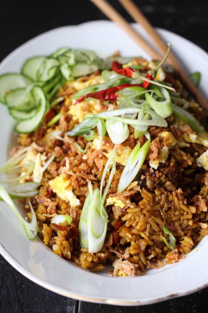 sweet, spicy, umami rich Indonesian fried rice