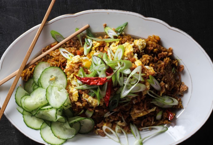 sweet, spicy, umami rich Indonesian fried rice