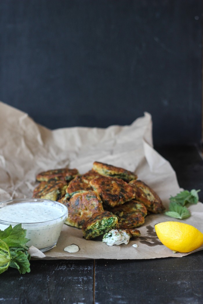 savoury fried stinging nettle fritters