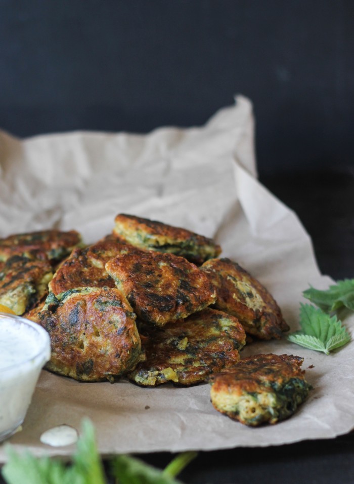 savoury fried stinging nettle fritters