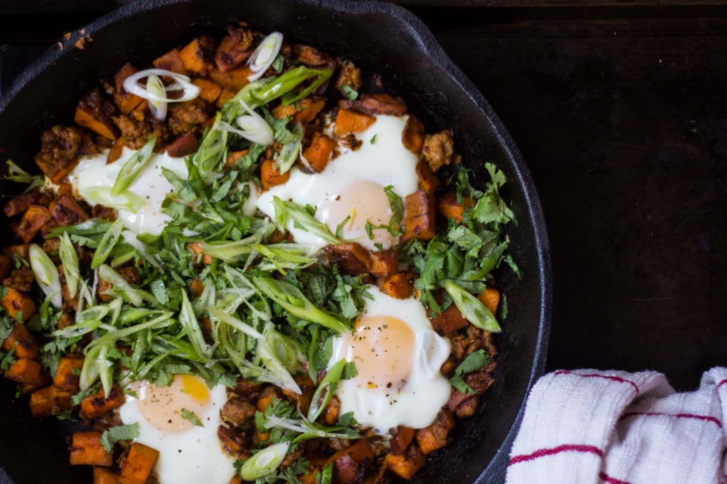 sweet potato pork skillet-6